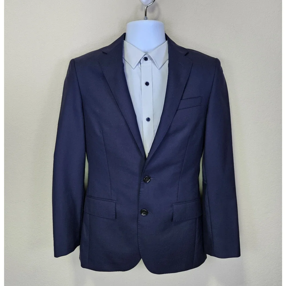 J.Crew Loro Piana Ludlow Blazer Mens 34S Slim Navy Wool Suit Jacket Quiet Luxury